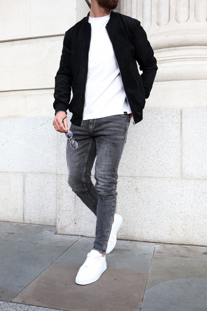 Capo SUEDE Bomber Jacket - Black