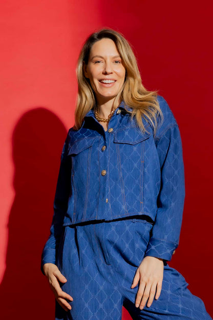 Blue Embroidered Dallas Jacket