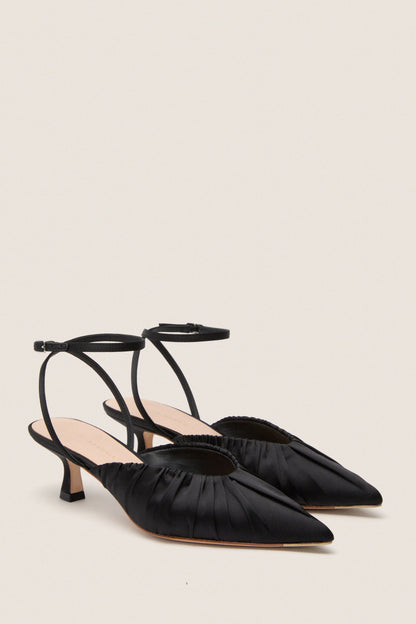 Black Satin Rio Heels