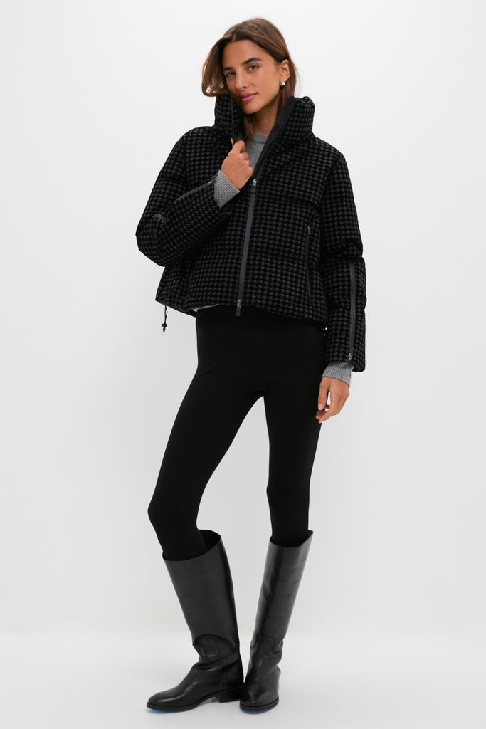 Black Tech Pied de Poule Short Jacket