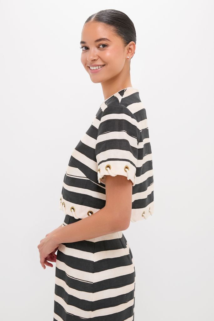 Black Stripe Story Top