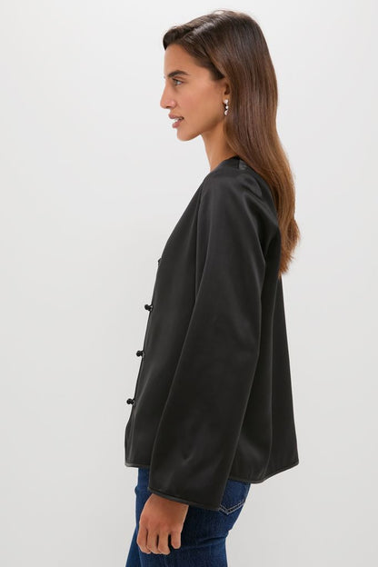 Black Satin Tatiana Blouse