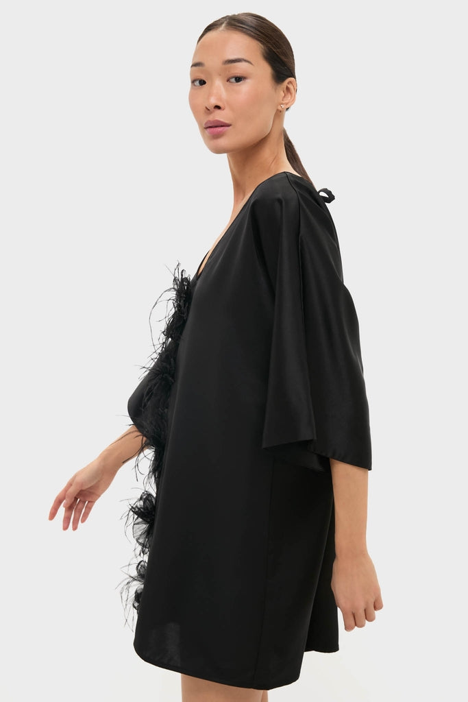 Black Satin Diane Mini Dress