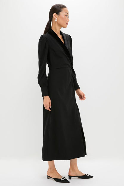Black Long Sleeve Mariella Maxi Dress
