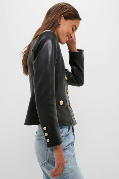 Black Mariella Collarless Blazer
