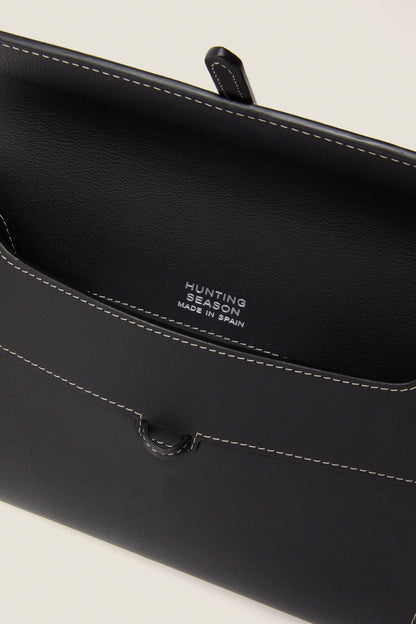 Black Nappa Large Soft Clutch