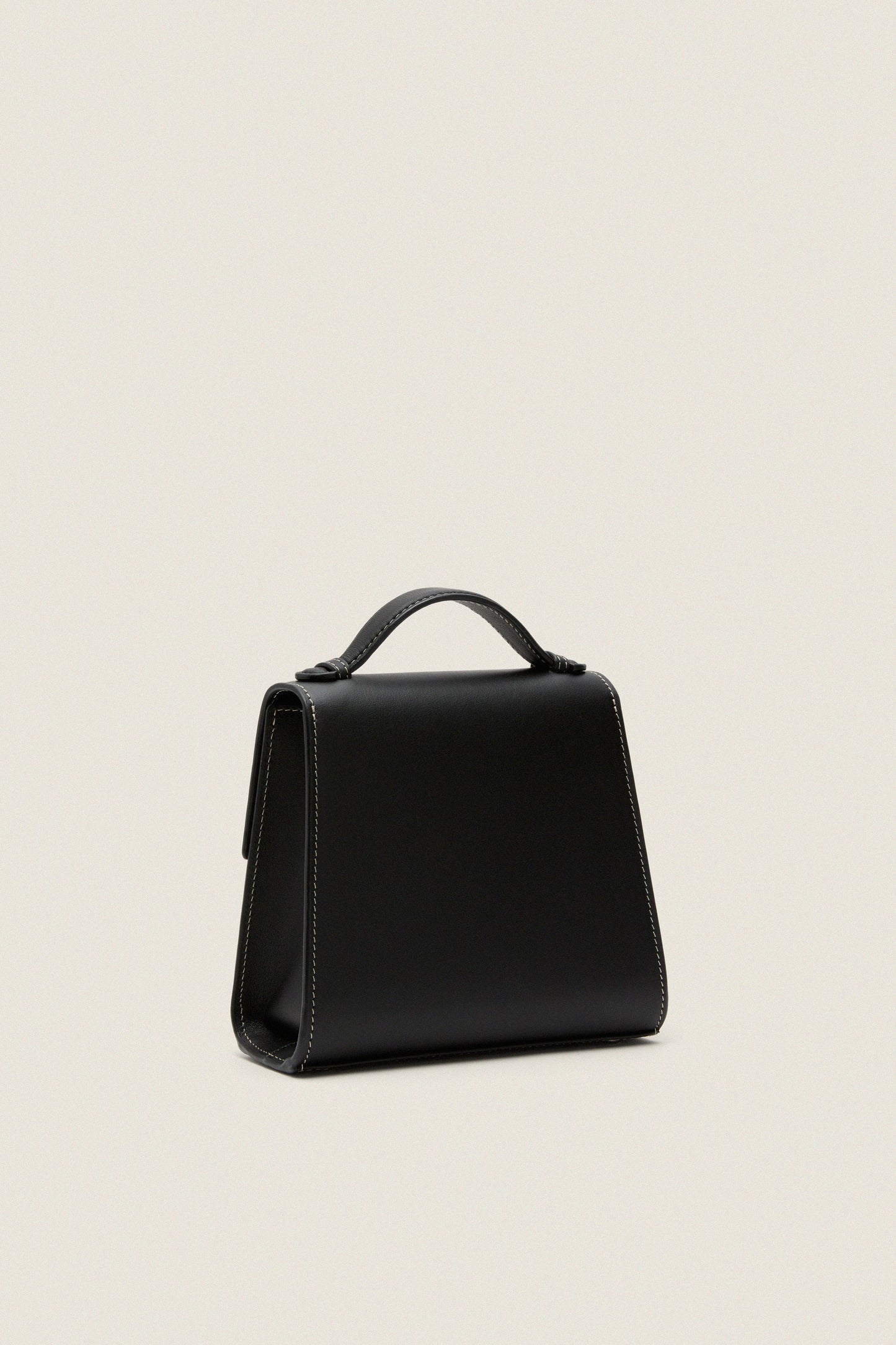 Black Nappa Small Top Handle