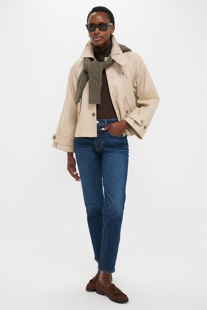 Beige Cotton Double Cloth Woven Jacket