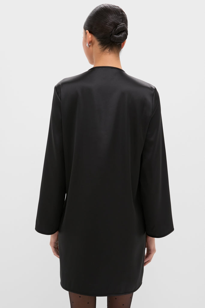 Black Satin Tatiana Dress