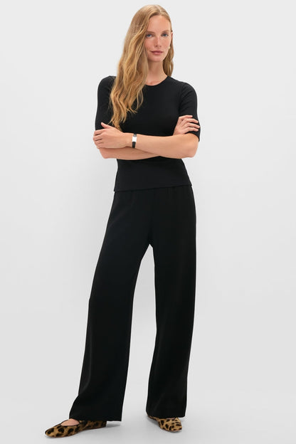 Black Lauren Mid Sleeve Tee