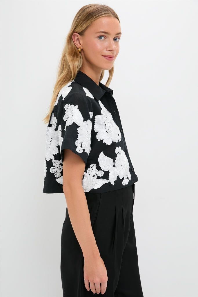 Black Multi Callie Camp Shirt