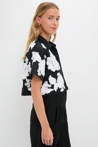 Black Multi Callie Camp Shirt