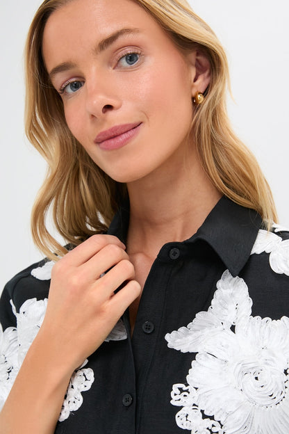 Black Multi Callie Camp Shirt