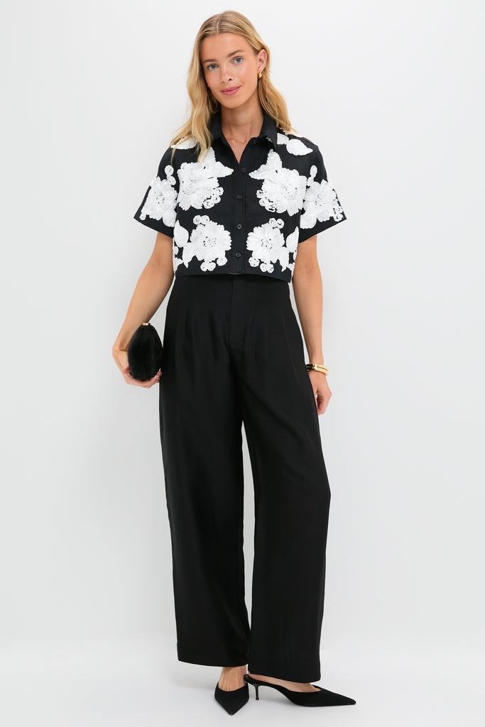 Black Multi Callie Camp Shirt