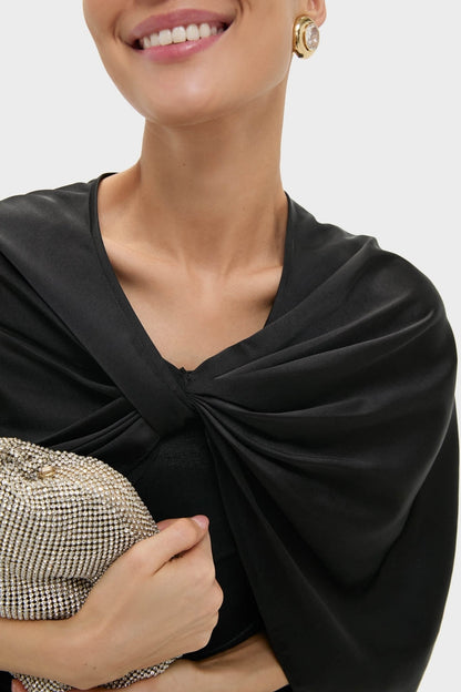 Black Satin Mountbatten Cape
