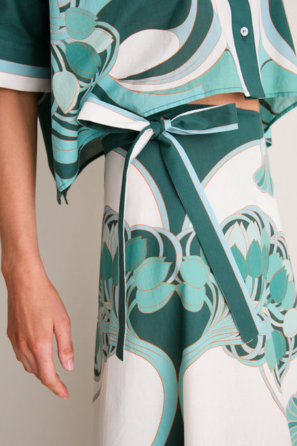 Blooming Tulip Placee Sarong Skirt