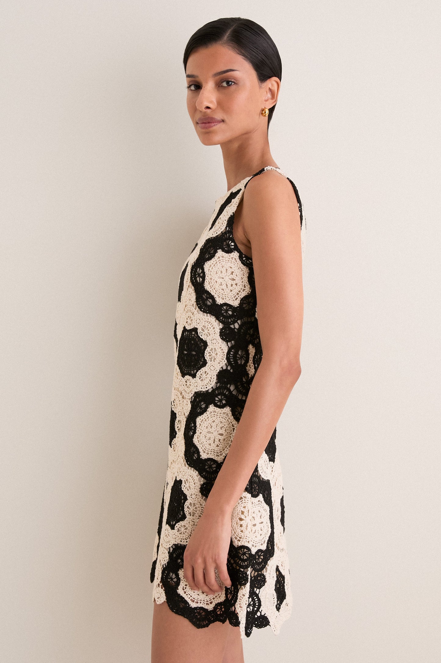 Black and Ivory Lisandra Dress