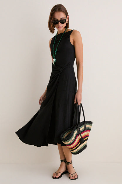 Black Cara Sleeveless Midi Dress