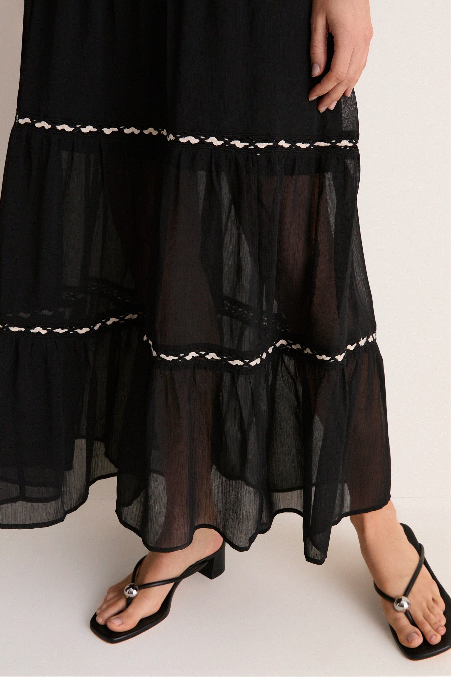 Black Smocked Ric Rac Sabina Dress
