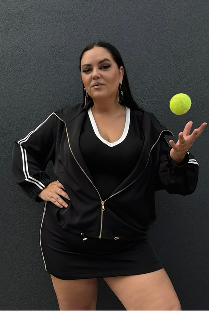 Black Euro Sport Mini Skirt
