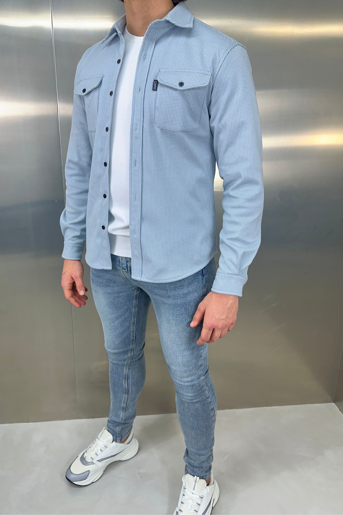 Capo OVERSHIRT Houndstooth - Baby Blue