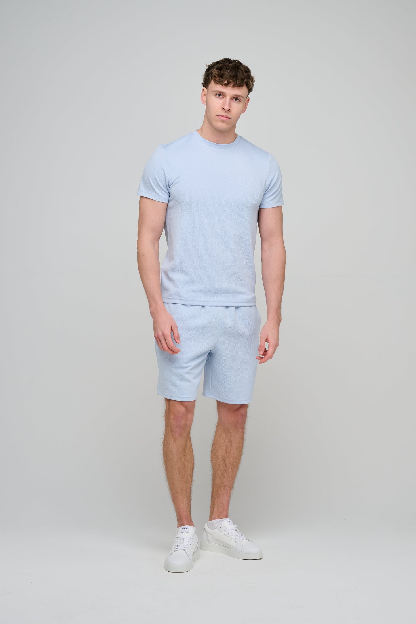Capo Aztec Revere Shorts - Light Blue