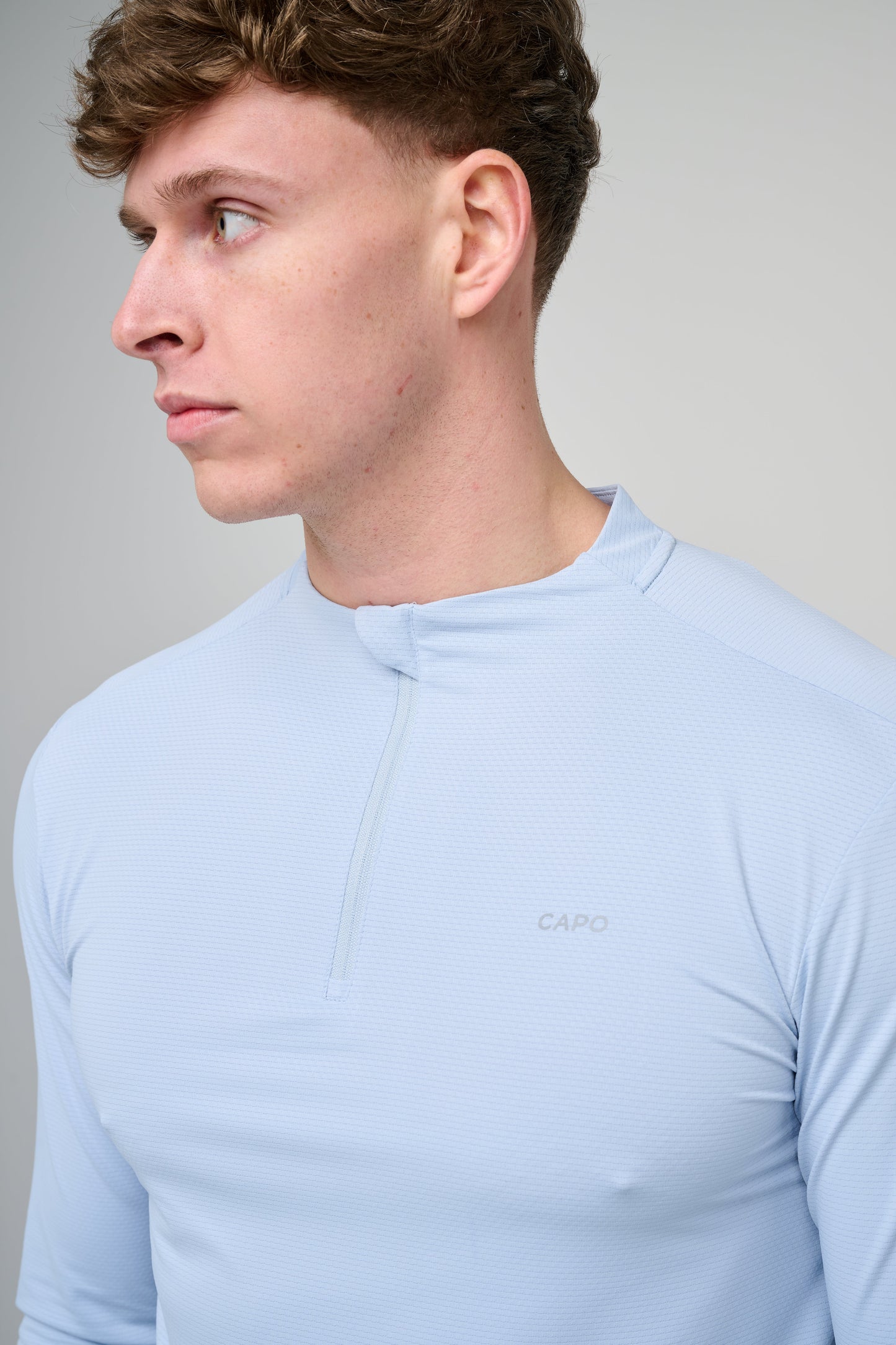 Capo Active Performance 1/4 Zip Top - Light Blue