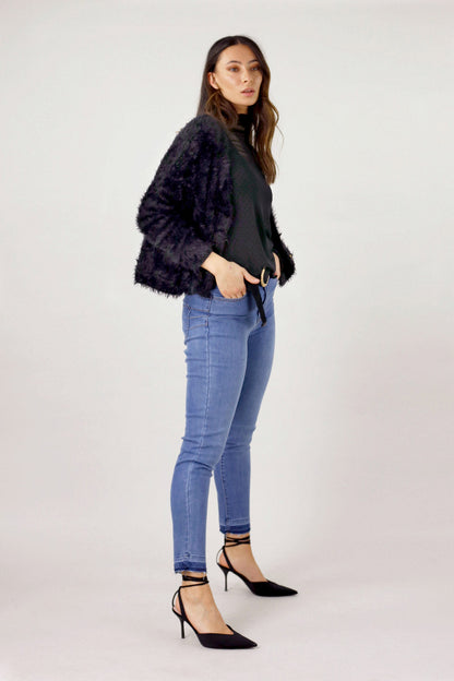Black Plush Wonder Cardi - FINAL SALE