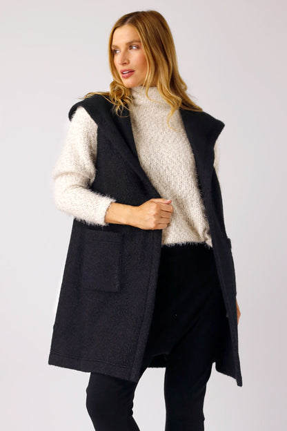 Black Soft Hooded Vest - FINAL SALE