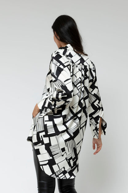 Black Ivory Silky Blogger Pocket Tunic