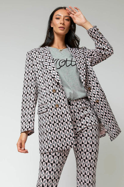 Black Pink Classic Double Breasted Blazer - Sale