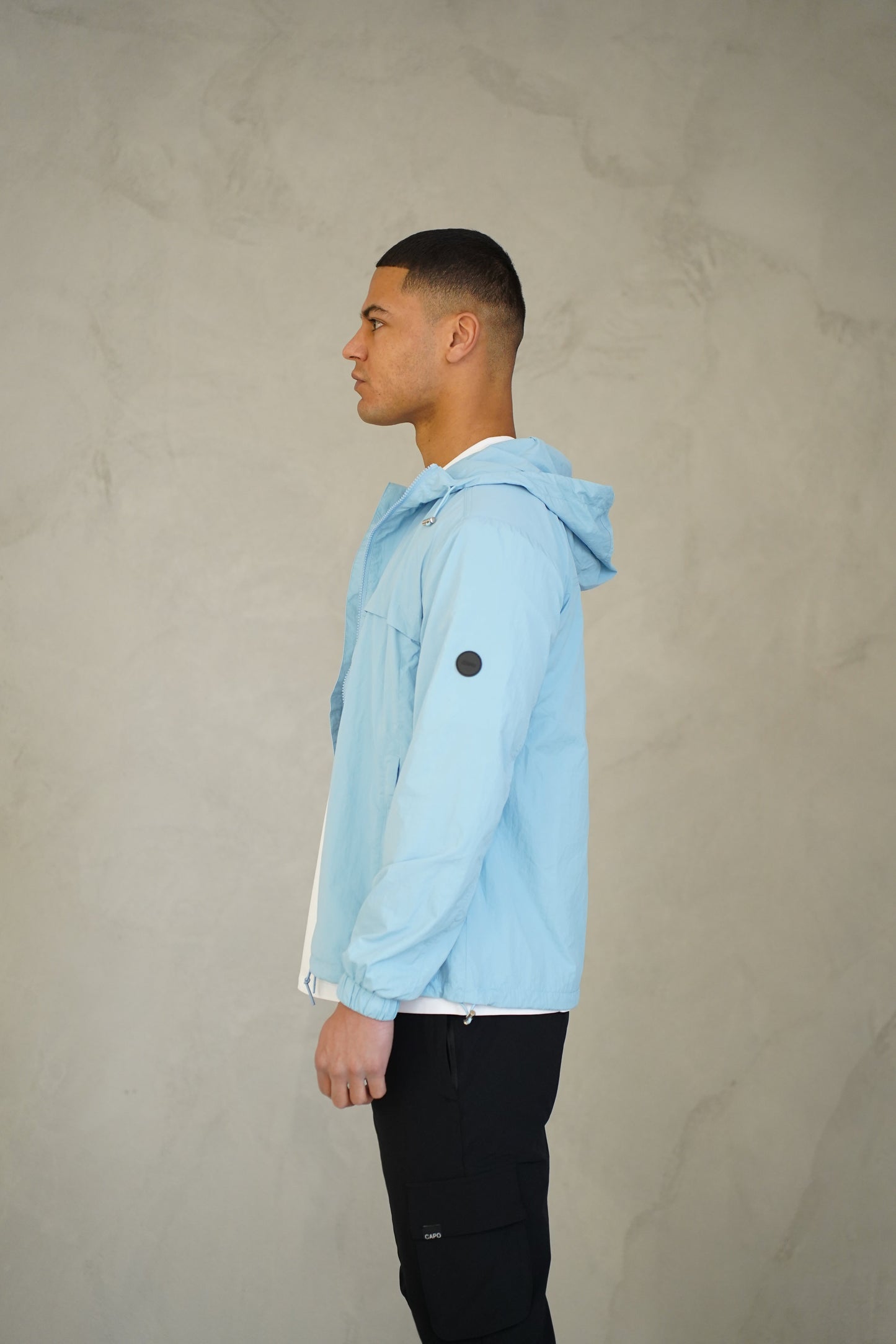 Capo Crinkle Lightweight Jacket - Sky Blue