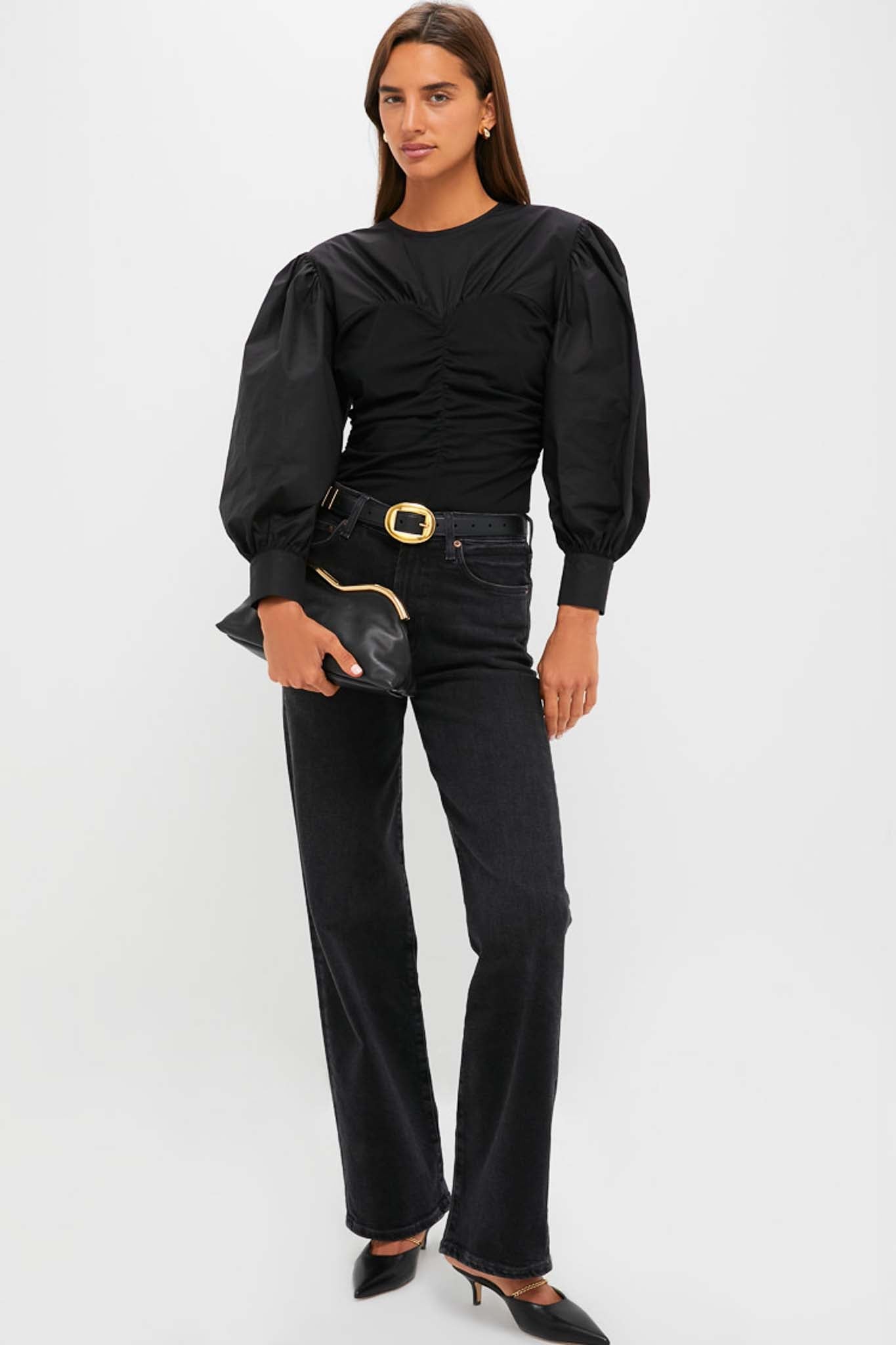 Black Mixed-Media Anita Blouse