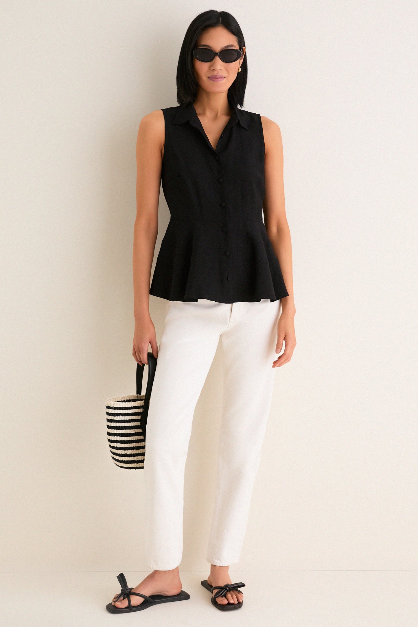 Black Sleeveless Ashlen Blouse