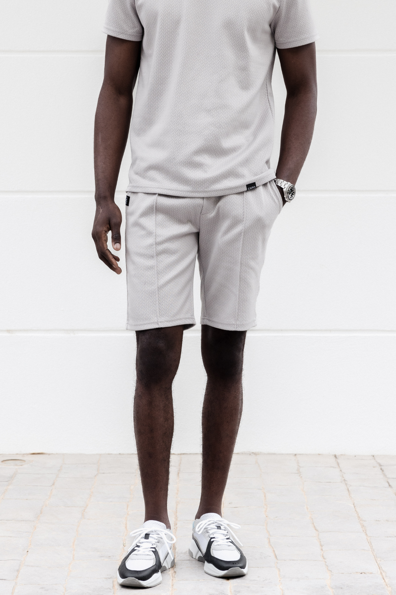 Capo TEXTURED BEAD T-Shirt - Grey