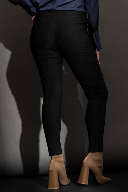 Black Bengaline Cuffed Jogger