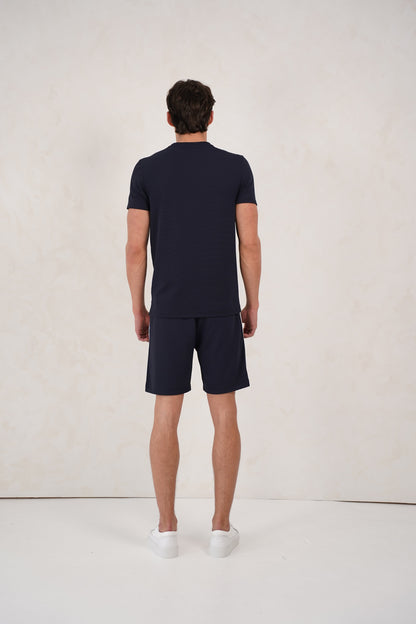 Capo Textured T-Shirt - Navy