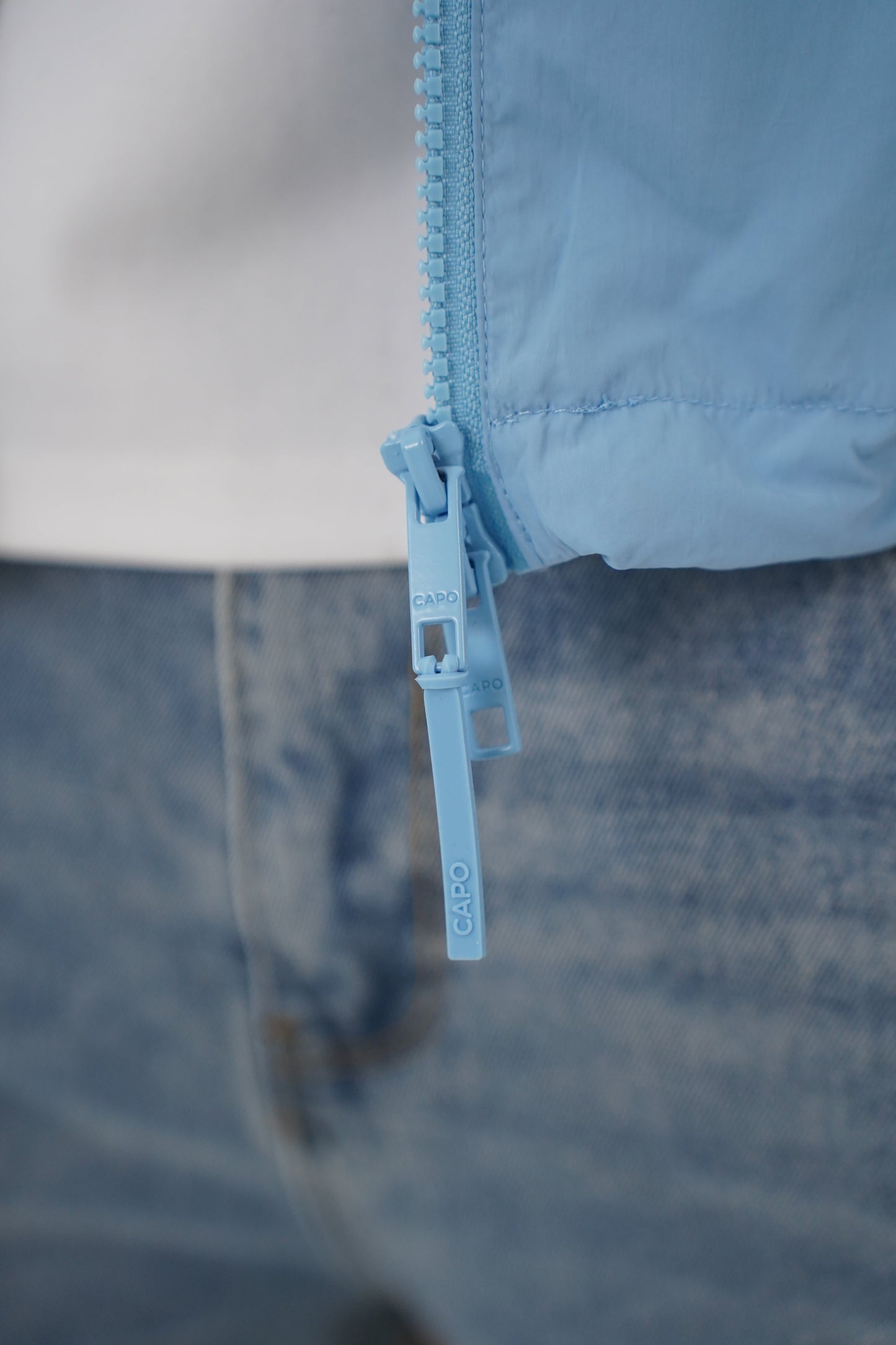 Capo Crinkle Lightweight Jacket - Sky Blue