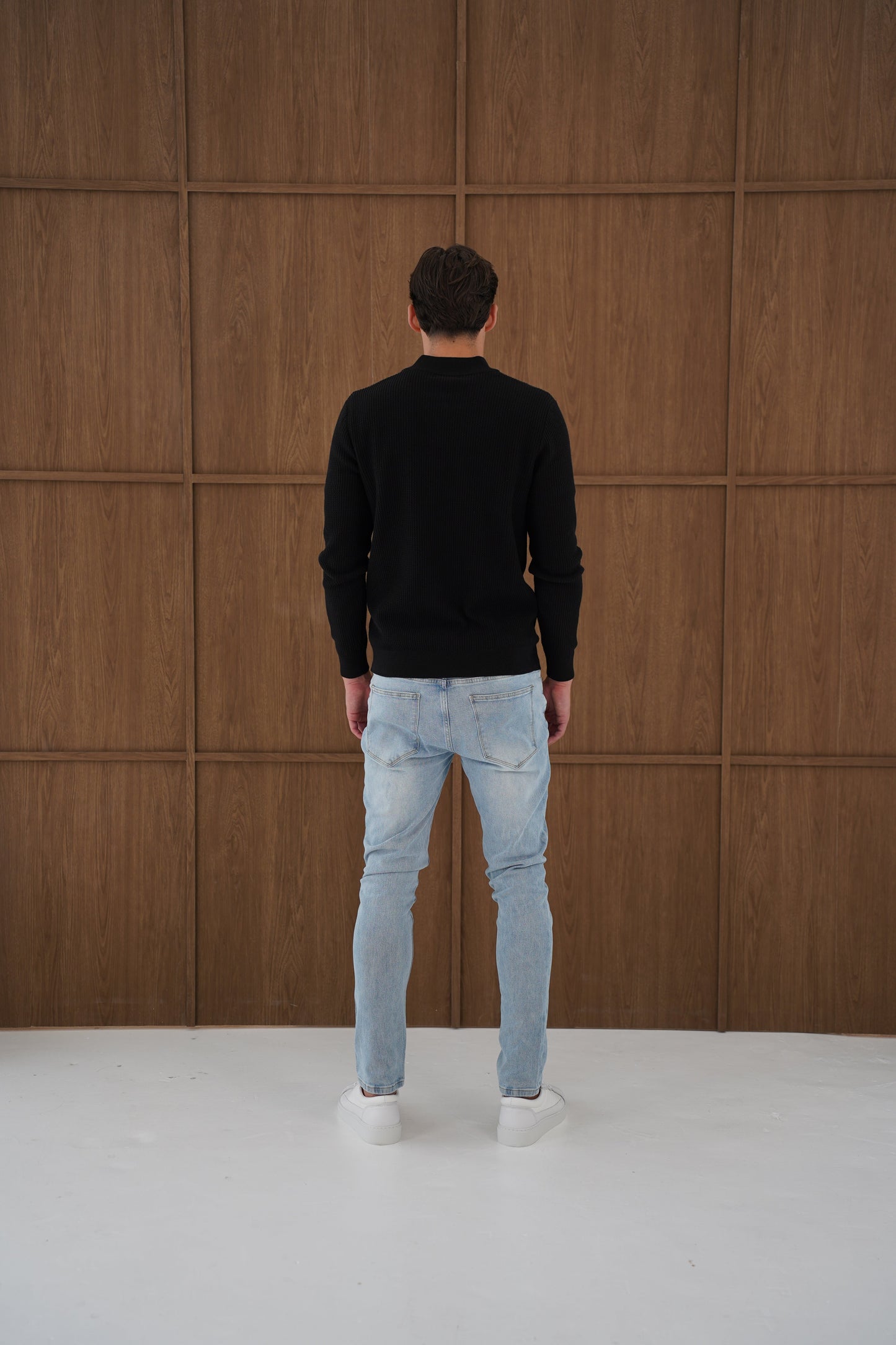 Capo Ribbed 1/4 Zip Jumper - Black