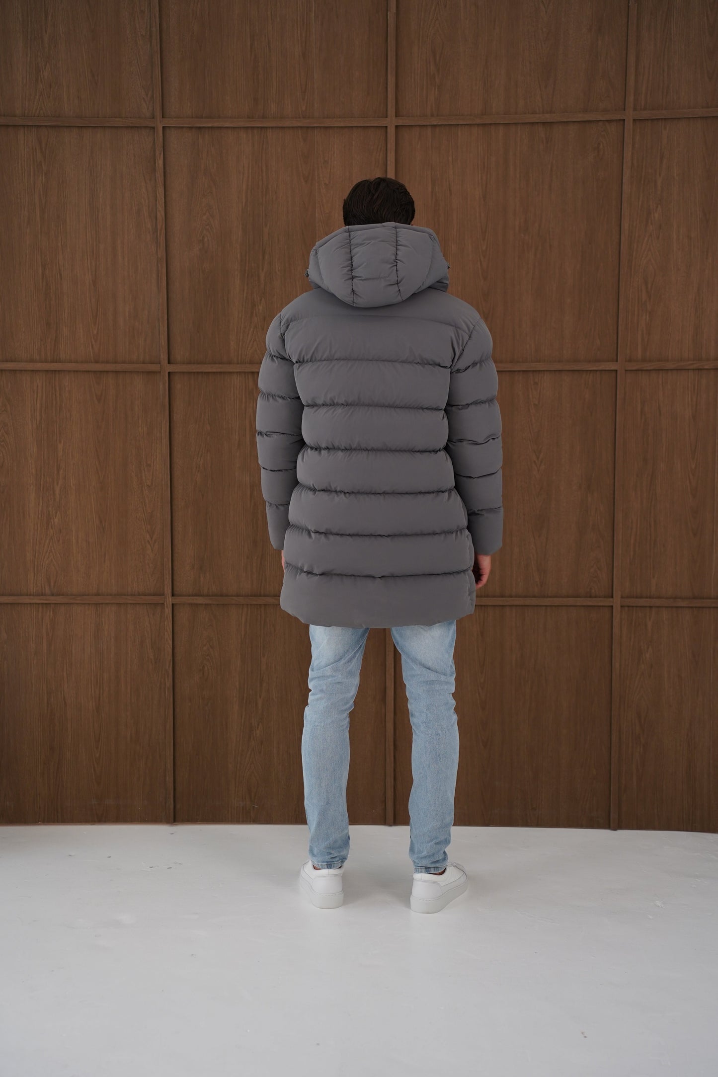 Capo Mid-Length Puffer Coat - Charcoal