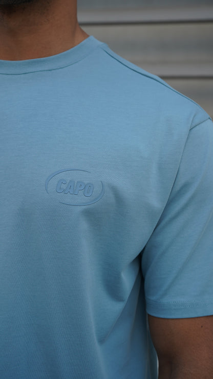 Capo Club Circular Print T-Shirt - Powder Blue
