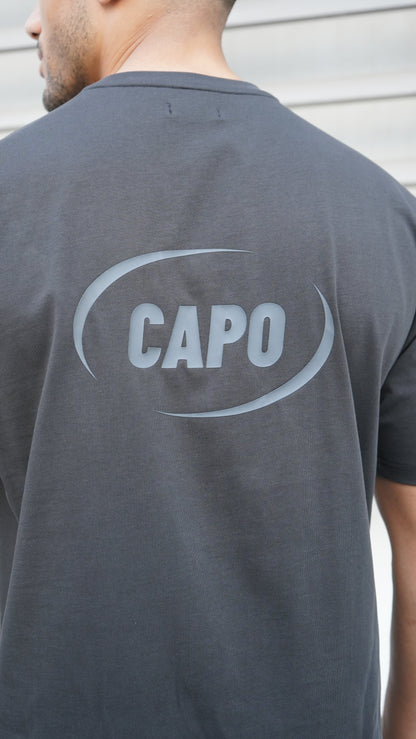Capo Club Circular Print T-Shirt - Charcoal