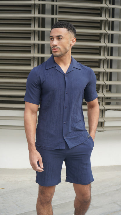 Capo SEERSUCKER Short - Navy