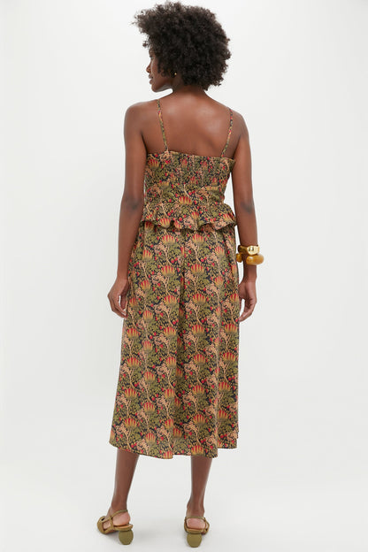 Black Multi Floral Maeve Midi Dress