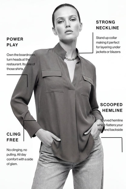 Black Luxury Cargo Blogger Shirt