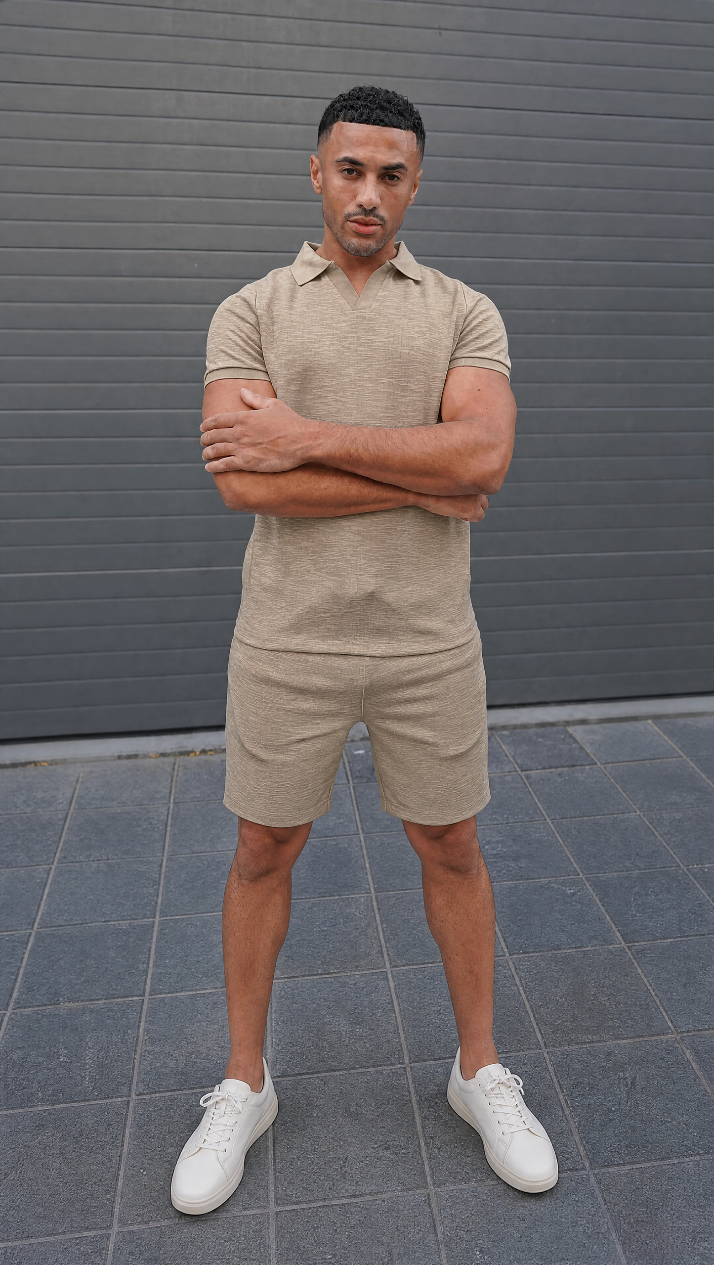 Capo Jersey Slub Cuban Polo Shirt - Olive