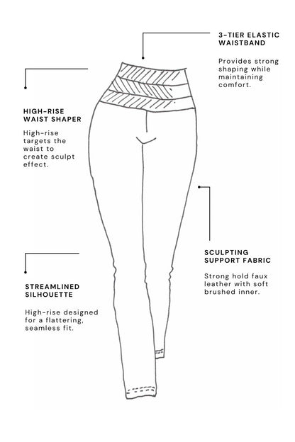 Black Ponte Waist Shaper Miracle Pant