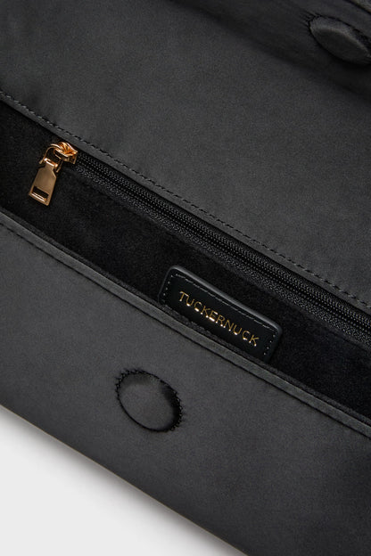 Black Satin Gabrielle Clutch