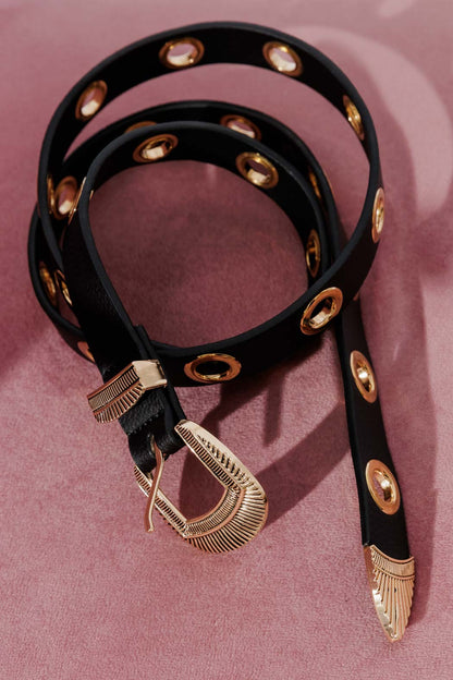 Black Eyelet Belt