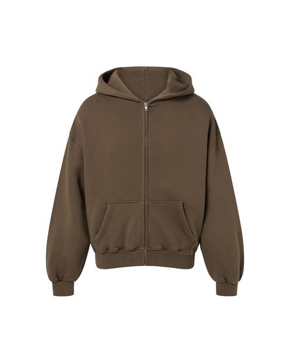 450 GSM 'Mocha Brown' Zipper